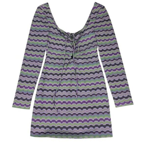 Zara Metallic Cut-Out Mini Dress Small - Picture 4 of 8